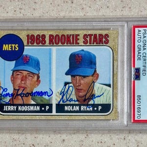 Nolan Yan & Jerry Koosman 1968 Topps Reprint Rookie Karte PSA/PSA 10 Gem Mint Autogramm