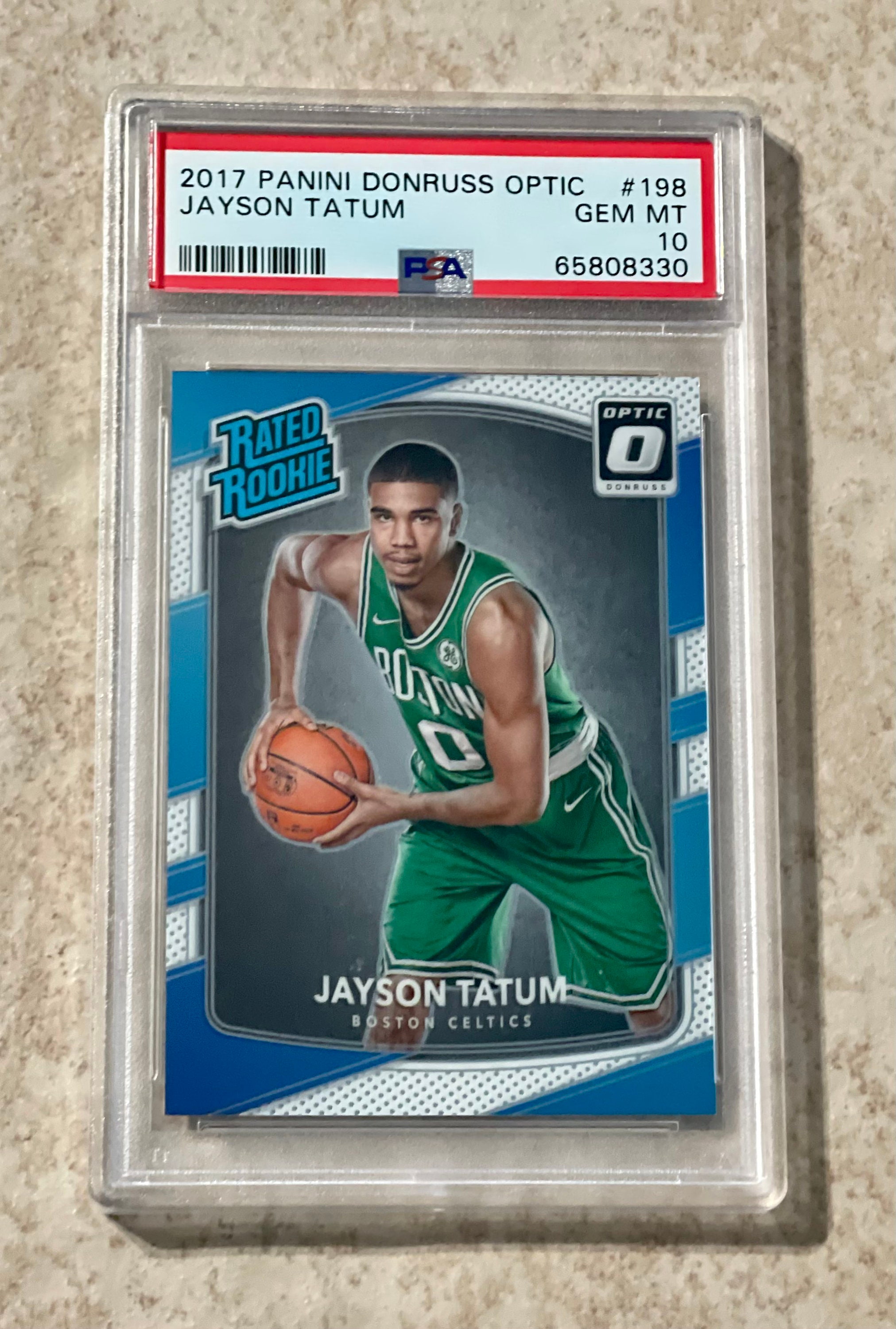 Jayson Tatum 2017 Panini Donruss Optic 198 Rookie PSA 10 Gem