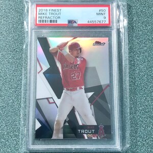 2018 Topps Finest #50 Refraktor Mike Trout PSA 9 Mint