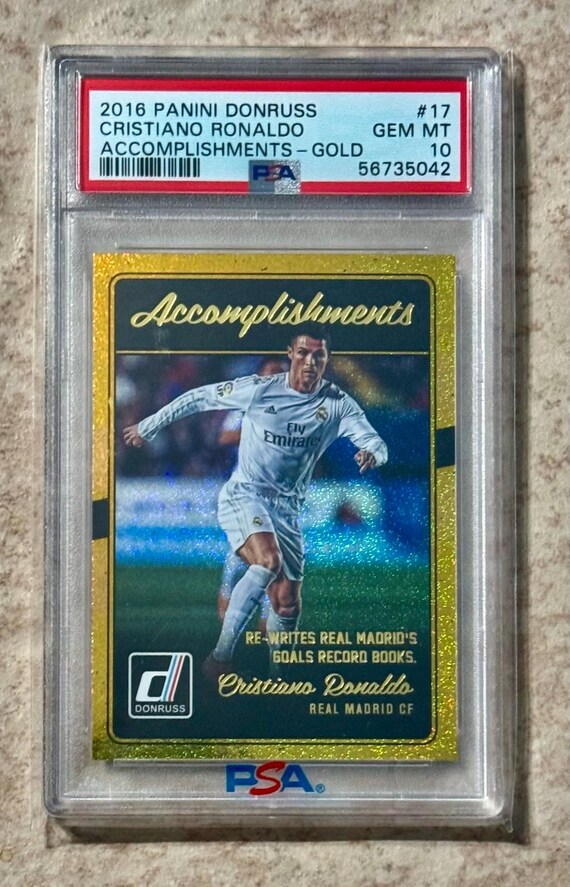 Cristiano Ronaldo 2016 Donruss-prestaties Goud #17 Madrid PSA 10