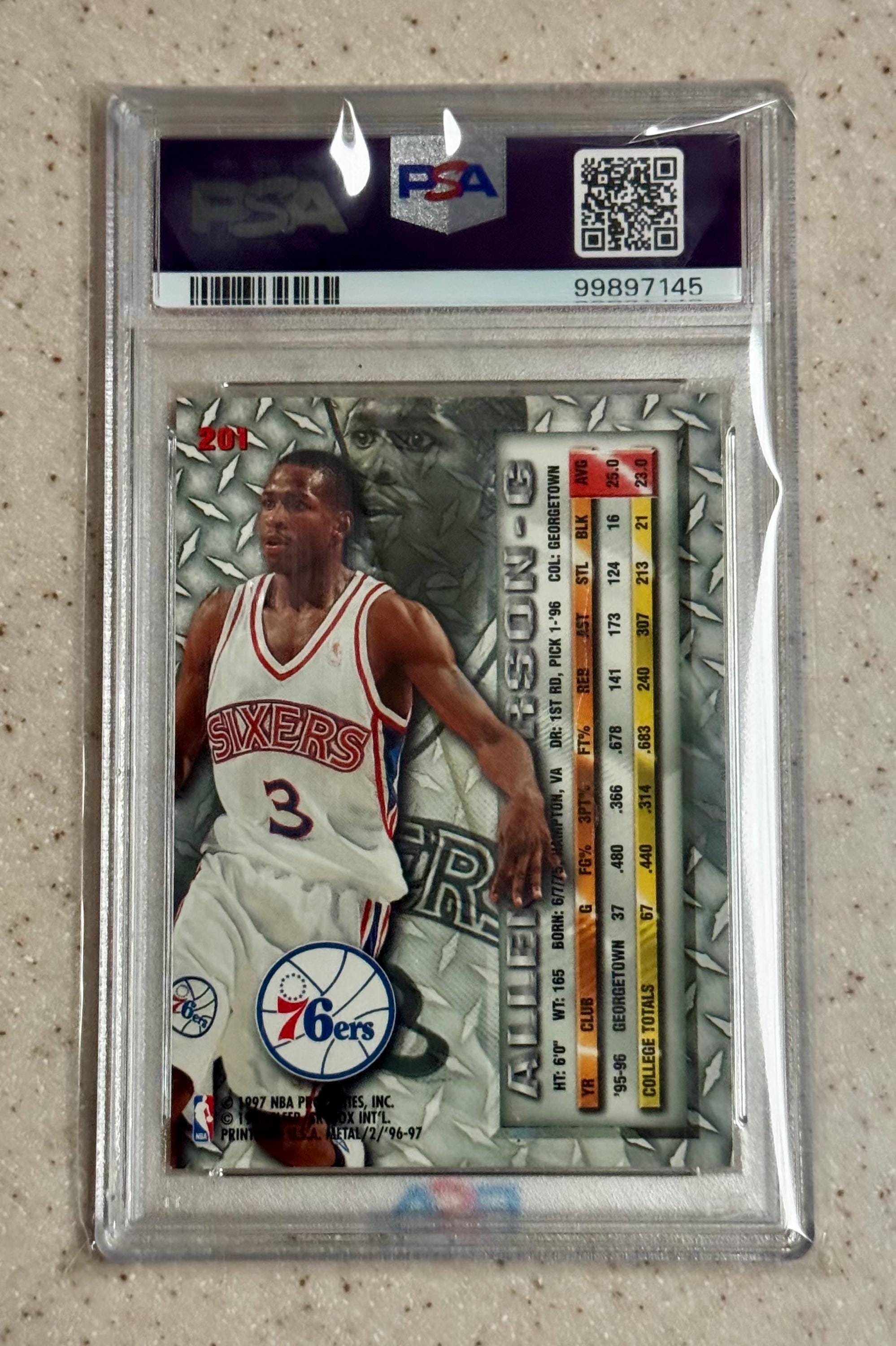 その他 Allen Iverson rc auto topps 1996 Allen Iverson Chrome RC Rookie PSA 9 AUTO PSA 8 POP 8