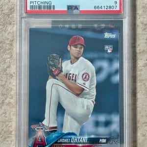 Tarjeta de novato de los Angels de Shohei Ohtani, lanzador Topps 2018, PSA 9 Mint
