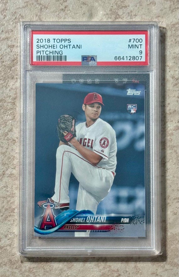2018 Topps Pitching Shohei Ohtani Angels Rookie Card PSA 9