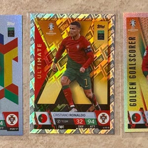 Cristiano Ronaldo Sweet Card Lot of 3 - Shimmering in the light Cards