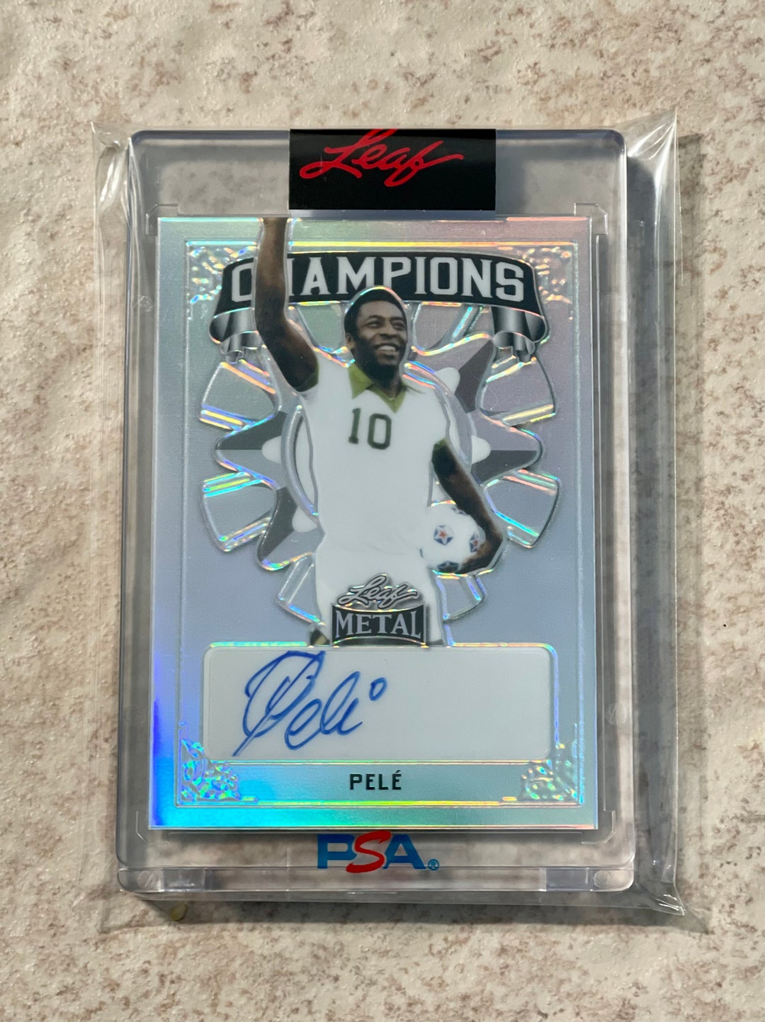 Pele Signed Topps Match Attax Psa 9 Auto