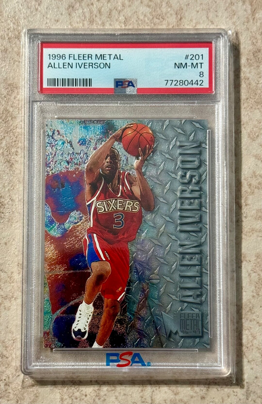 1996 Fleer Metal Allen Iverson Rookie RC PSA 8 - Etsy