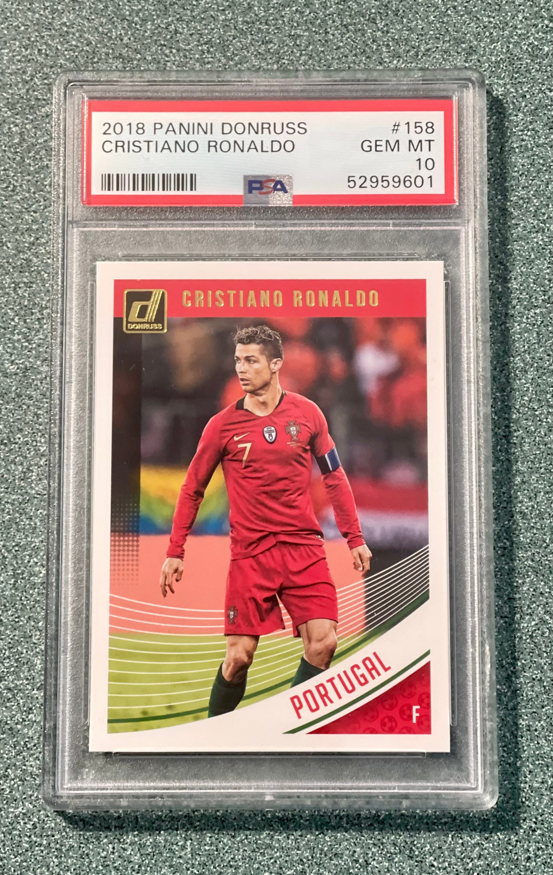 Cristiano Ronaldo 2018 Panini Donruss 158 Portugal PSA 10 Gem Mint 