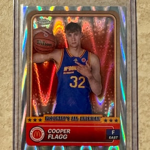2024 Topps Chrome Raywave Refractor Cooper Flagg Rookie Card RC Duke Blue Devils Dallas Mavericks #1 Overall Draft Pick