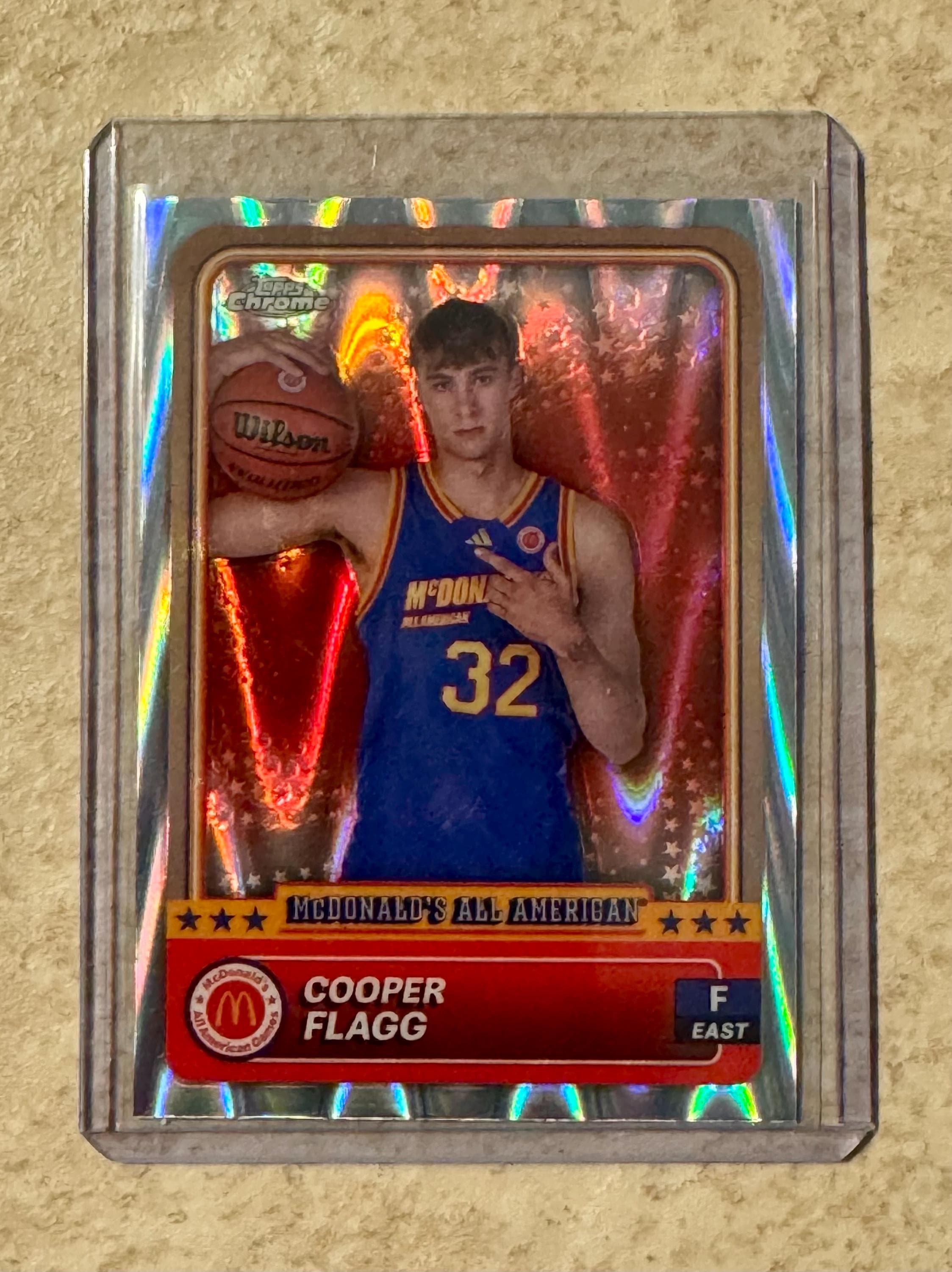 2024 Topps Chrome Raywave Refractor Cooper Flagg Rookie Card RC Duke Blue Devils Dallas Mavericks #1 Overall Draft Pick
