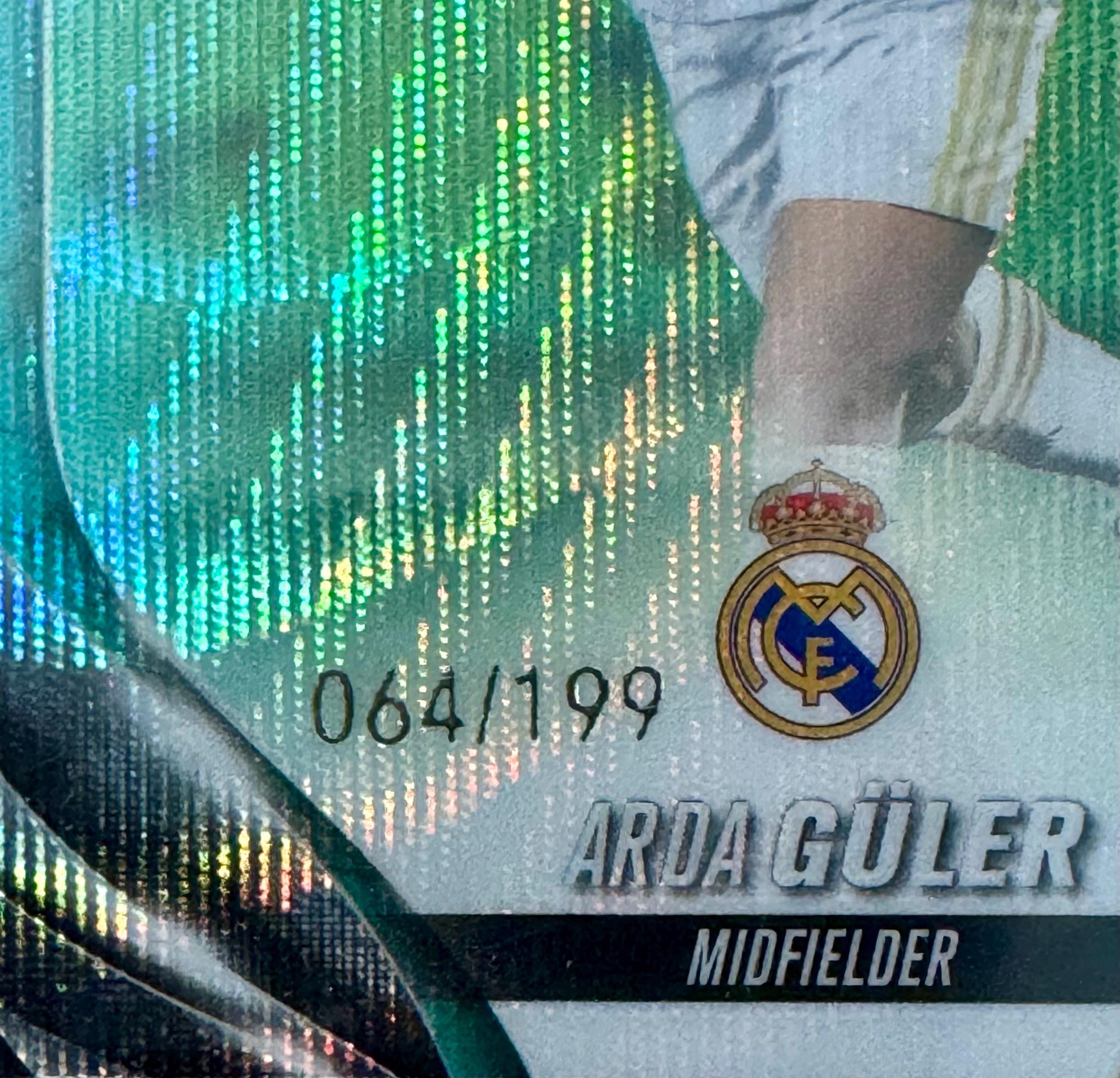 Topps Chrome UEFA Arda Guler #152 Future Star Aqua Wave #d/199 