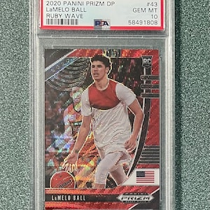 2020 Panini Prizm DP Ruby Wave #43 LaMelo Ball RC Rookie PSA 10 Gem Mint