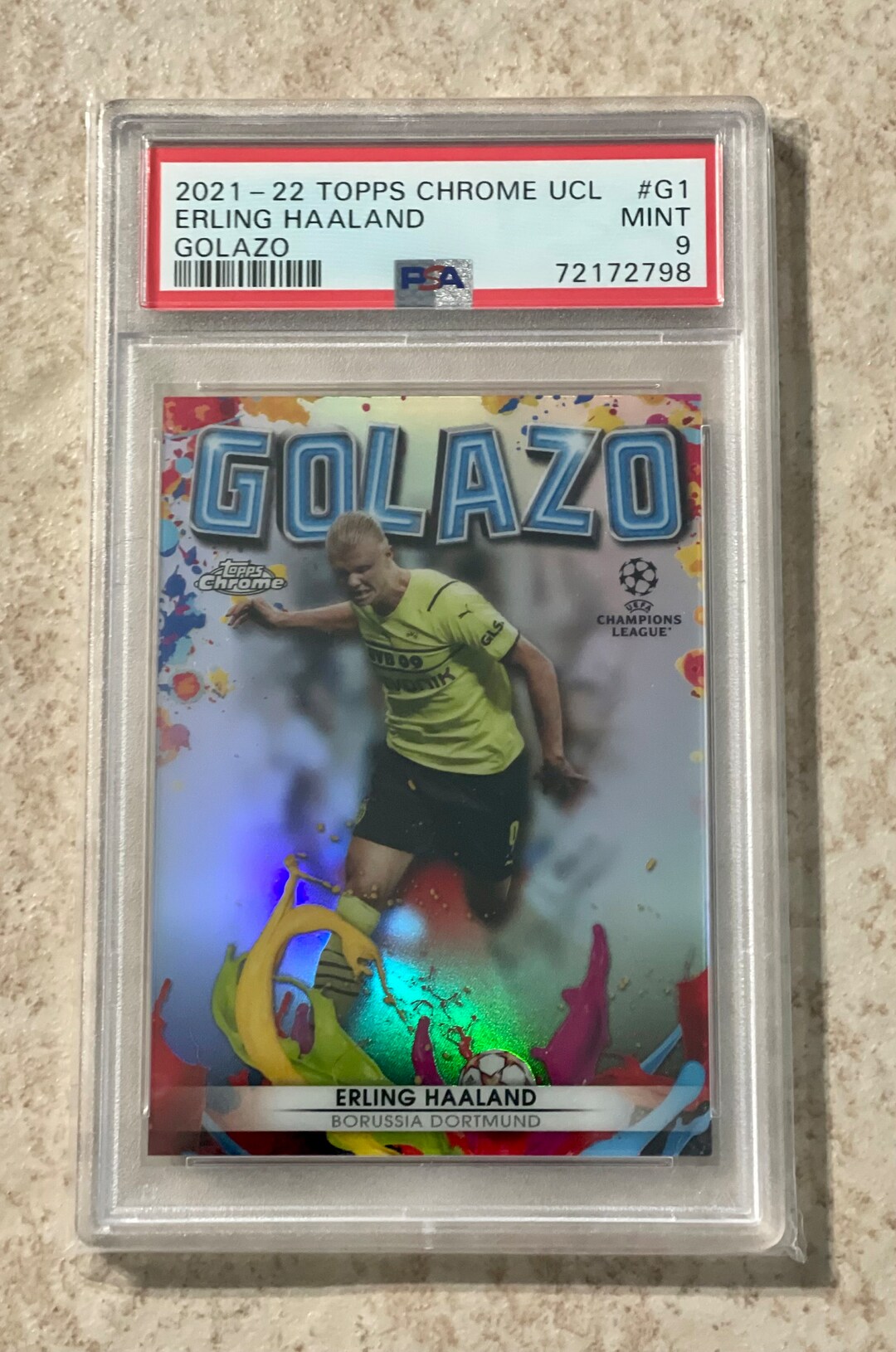 2021-22 Topps Chrome UEFA Champions Golazo Erling Halaand