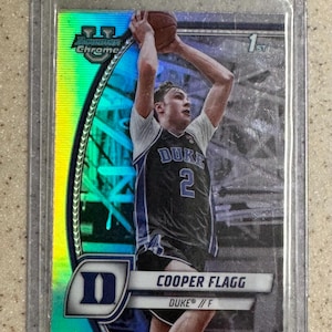2024-25 Bowman University Chrome - Cooper Flagg #16 Silver Refractor Rookie Card RC Duke Blue Devils Dallas Mavericks #1 Overall
