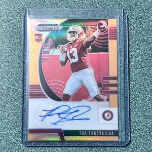 2020 Panini Prizm Miami Delfine Tua Tagovailoa Orange Rookie Karte Auto /125