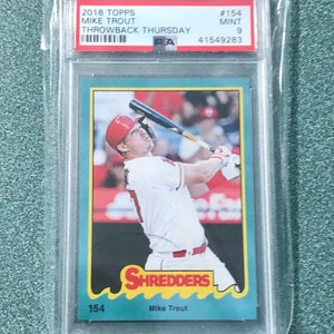 2018 Topps Throwback Thursday #TBT Online Exclusive /658 Mike Trout #154 PSA 9 Mint