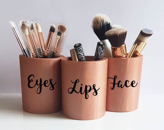 Rose Gold Decor,Makeup Vanity Decor,Makeup Brush Holder,Rose Desk Accessories,Lipstick Holder,Makeup Pot,Makeup Storage,Make-Up Organizer