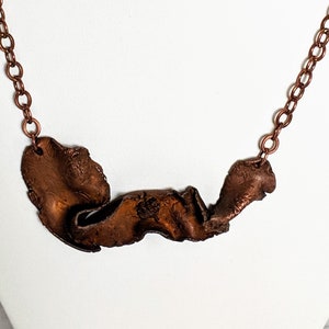 Copper Statement Necklace, Organic Shaped, Handcrafted, One of a Kind