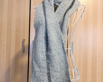 Long Merino Wool Handwoven Winter Scarf