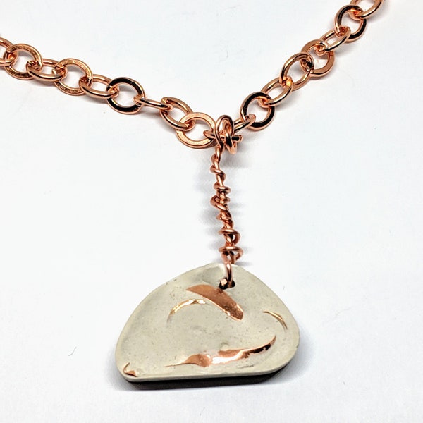 Handcrafted Concrete and Copper Pendant Necklace