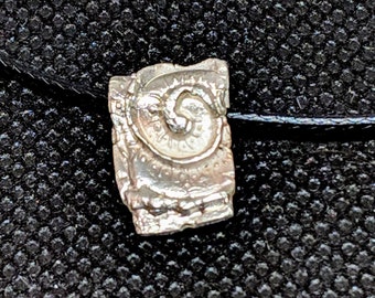 Handcrafted Minimalist Fine Silver Pendant with Spiral Design
