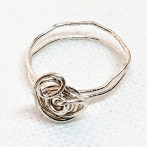 Handcrafted Sterling Silver Knot Ring Size 6.5, OOAK Modernist Inspired