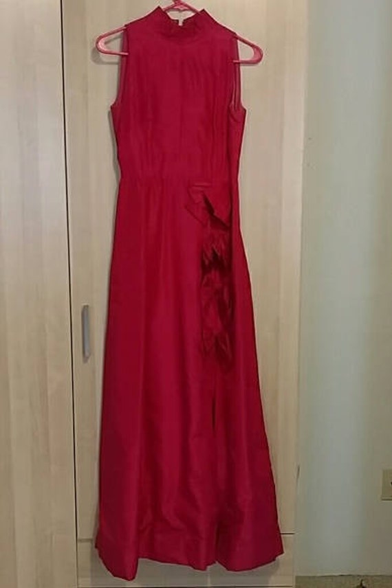 Gorgeous vintage berry colored long formal gown wi
