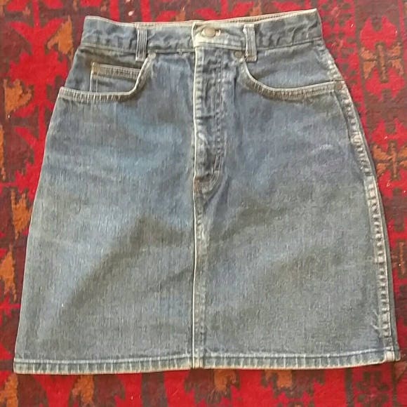 1990s Vintage Blue Jean Skirt High Waist Brooks Xs 24 Waist - Etsy
