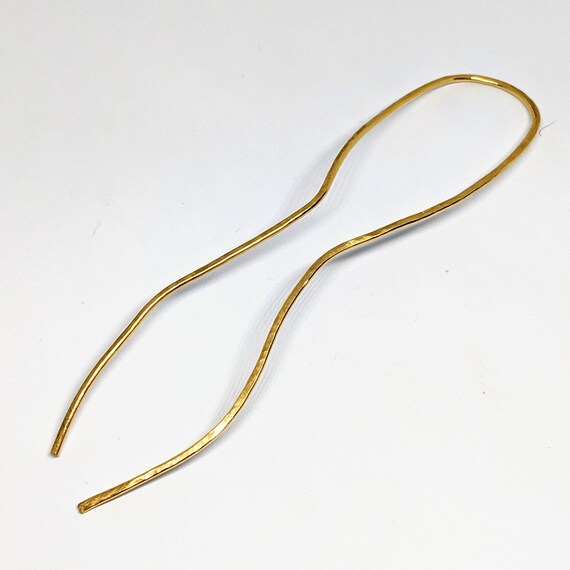 Hammered Brass Hair Fork 5 For Long Thick Hair Buns Etsy