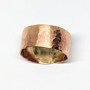 Handcrafted Hammered Bronze Band, Ring Size 6.75