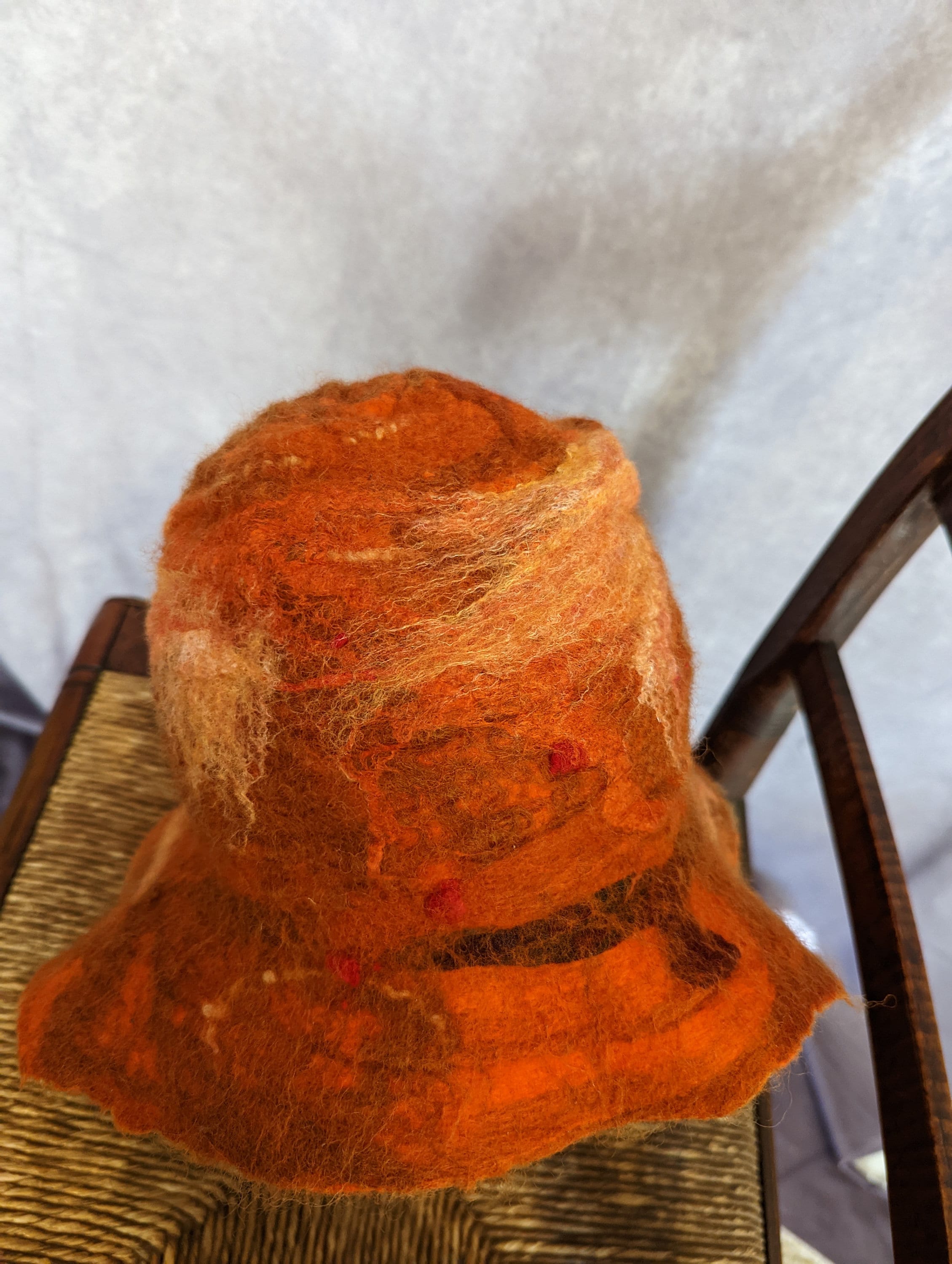 Hand Felted Wool Burnt Orange Hat - Etsy display picture 1