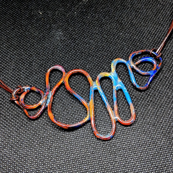 Multi Colored Vitreous Enamel Artisan Necklace