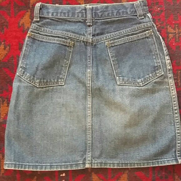 1990s Vintage Blue Jean Skirt High Waist Brooks Xs 24 - Etsy