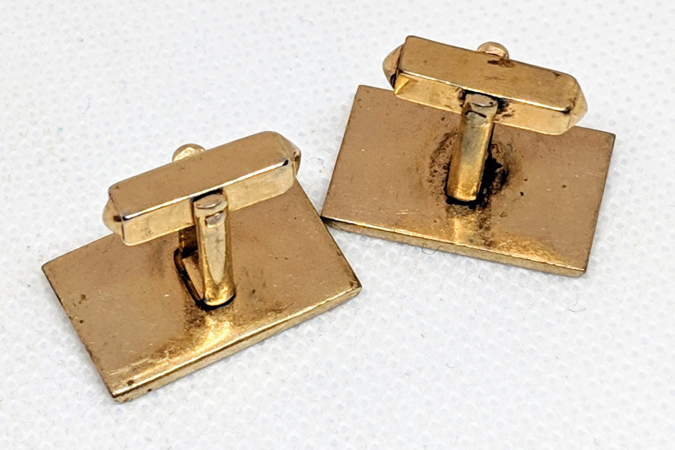Boutons De Manchette Vintage Cheval & Fer à Cheval En Laiton Usé - Occasion