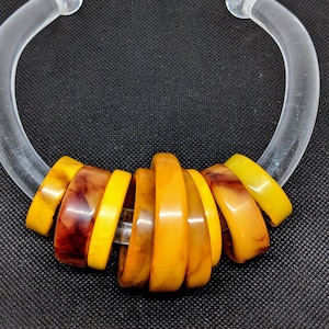 Modernist Bakelite & Lucite Collar Necklace - Amazing Vintage Find