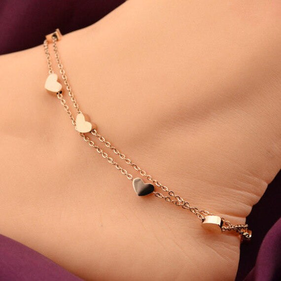 ankle bracelet heart