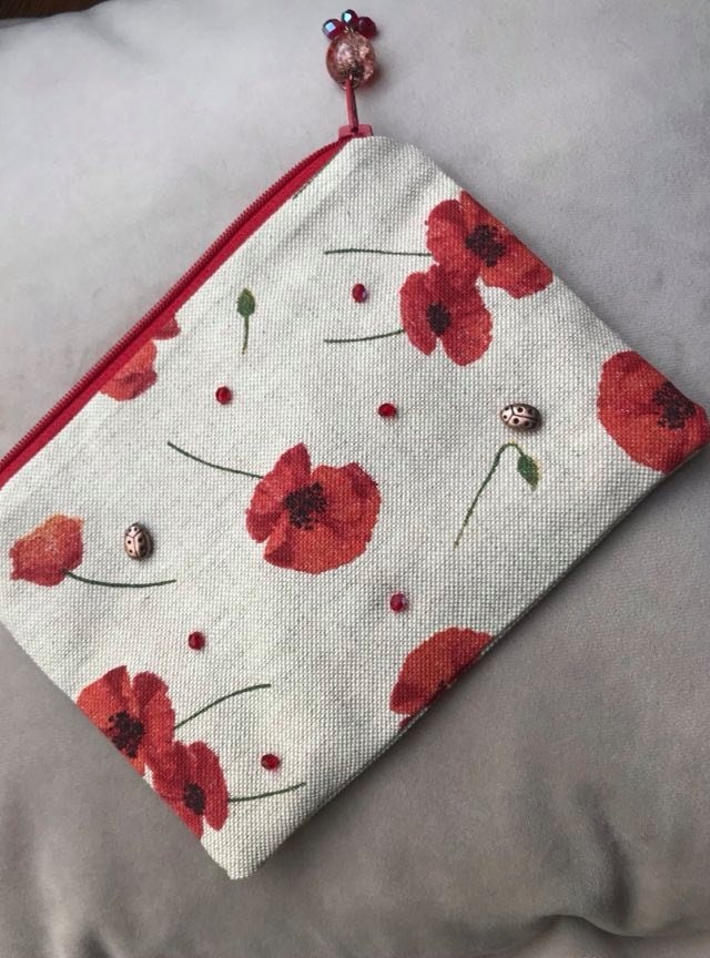 Trousse de Tarot Coquelicot, Coccinelle, Trousse Zippée Cristal Rouge, Pochette Pour Divinatoire, à