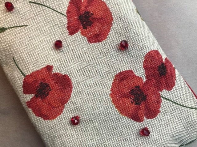 Trousse de Tarot Coquelicot, Trousse Zippée Cristal Rouge, Pochette Pour Divinatoire, à Bijoux, Roug