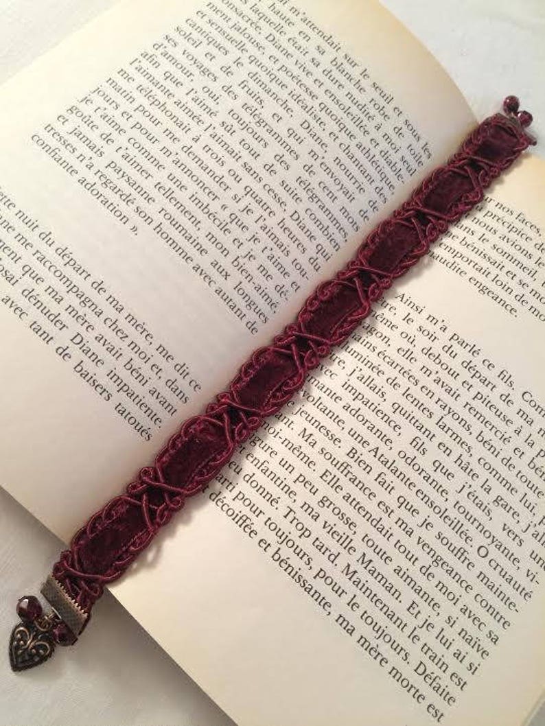 Bookmark Book Jewelry Burgundy Vecchio