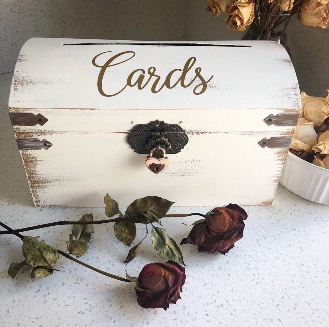 Wedding Card Box - Optional Lockable Upgrade || Wood Card Box with sl…