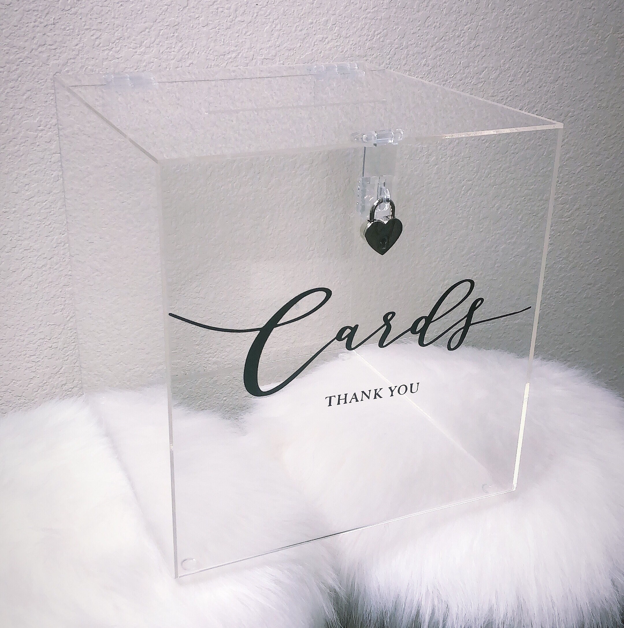 MEDIUM 10x10x10 CUSTOM Acrylic Card Box Locking Card and Etsy