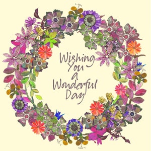 Aardappel bedrukte wenskaart met 'Wishing You a Wonderful Day'