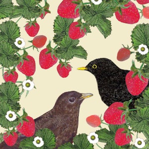 Cartão de felicitações 'Strawberry Fields' impresso em batata