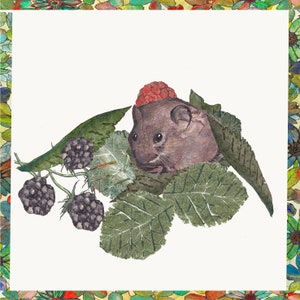 Cartão 'Wee Wood Mouse' impresso em batata