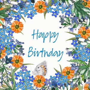Kartoffel-bedruckte 'Jolly Happy Birthday'-Grußkarten