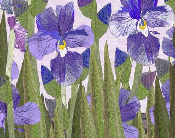 Potato printed 'Iris Bed' greeting Card