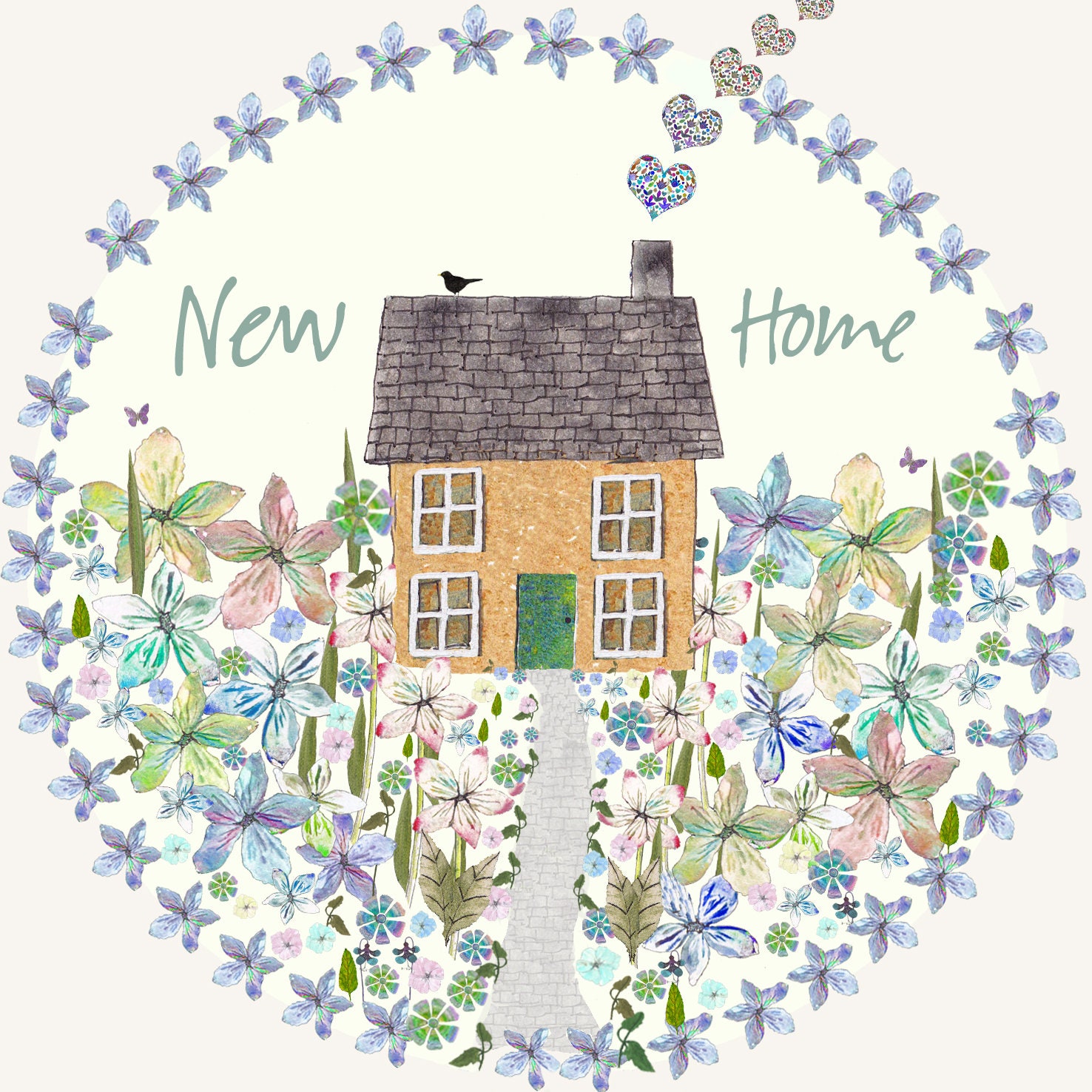 Potato printed 'Home Sweet Home' greeting card