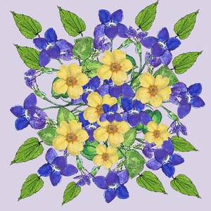 Biglietto d'auguri - "Viole di Parma". Vuoto all'interno, design stampato a patate