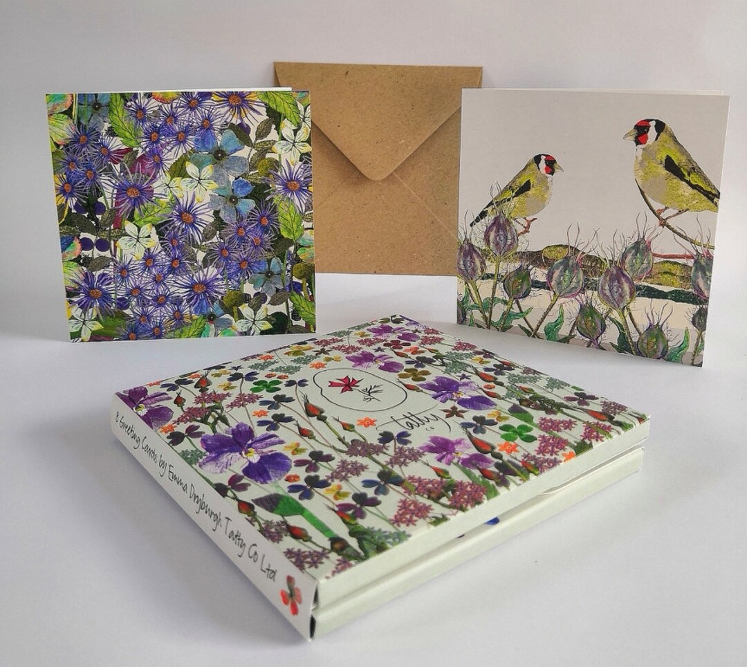 8 Pack of Greeting Cards in a Pretty Little Wallet. 2 Designs. - Etsy UK