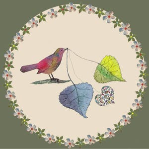 Carte de vœux 'Little Bird' imprimé pomme de terre