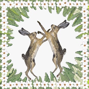 Spring Hare greeting Card